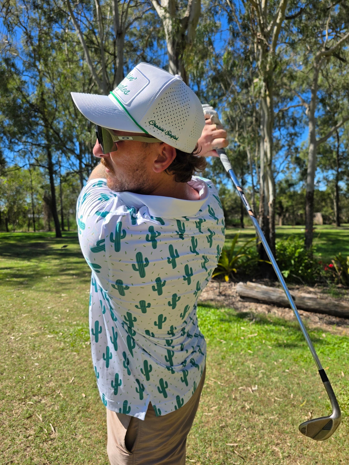 White & Green Rope Hat