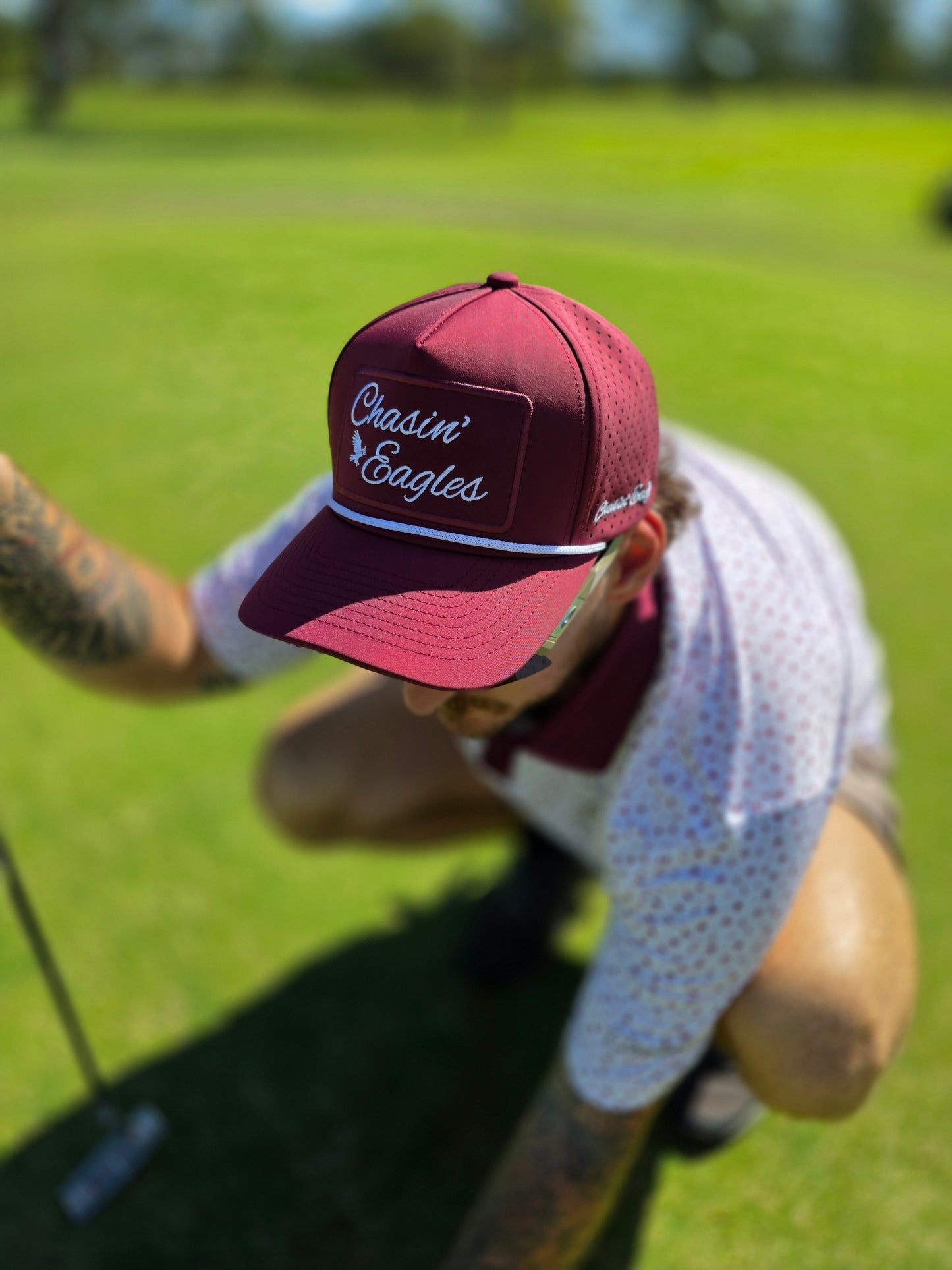 Maroon & White Rope Hat