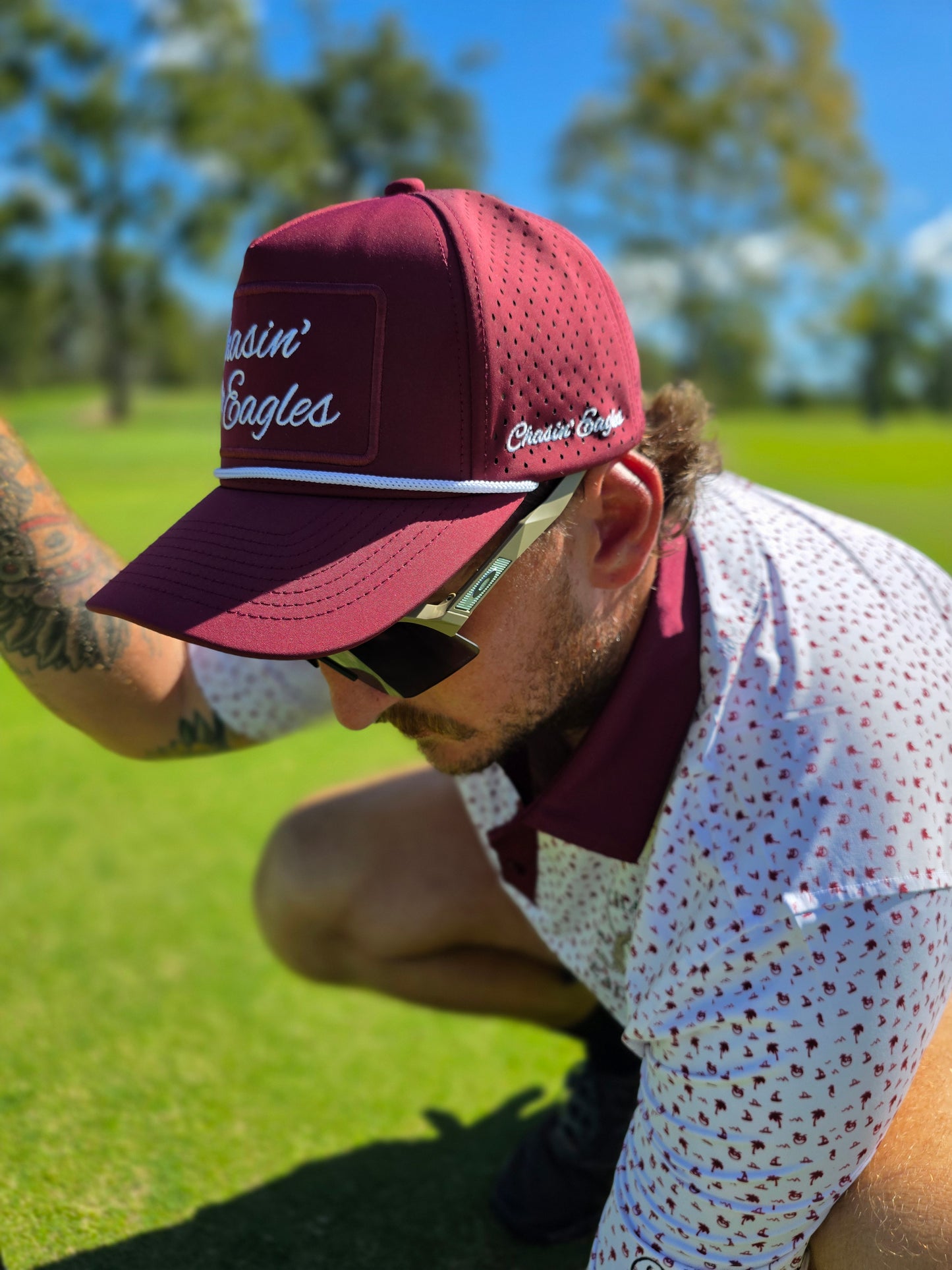 Maroon & White Rope Hat