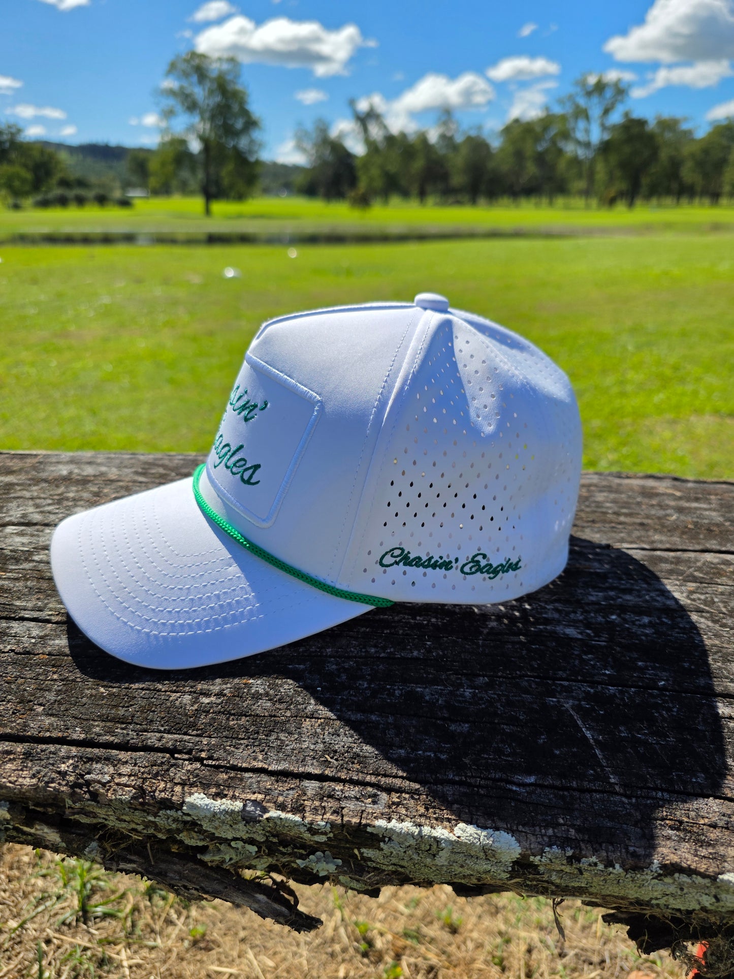 White & Green Rope Hat