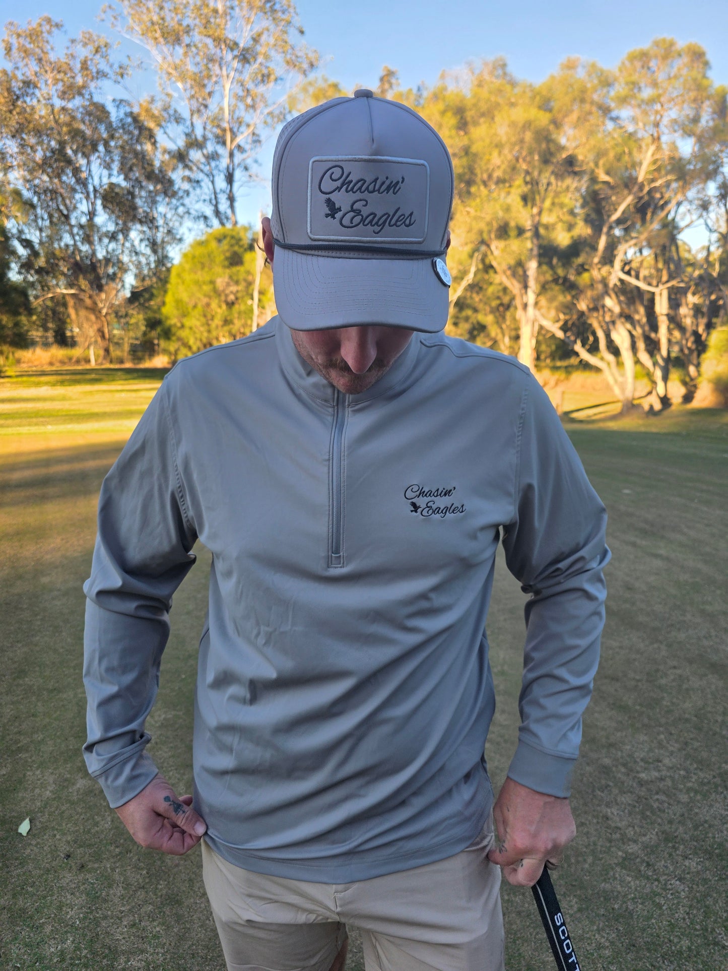 1/4 zip long sleeve GREY